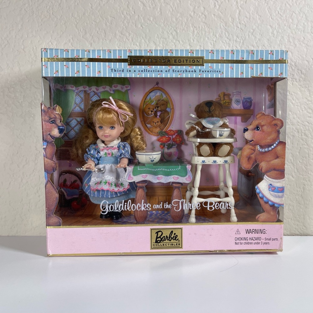 NIB - Barbie Collectible Kelly as Goldilocks and Bears Gift Set
